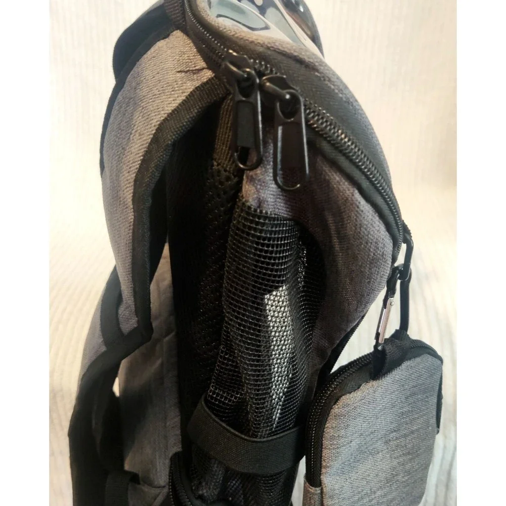 Pet Carrier Backpack Adjustable Shoulders Bag Breathable Mesh with Keychain bag